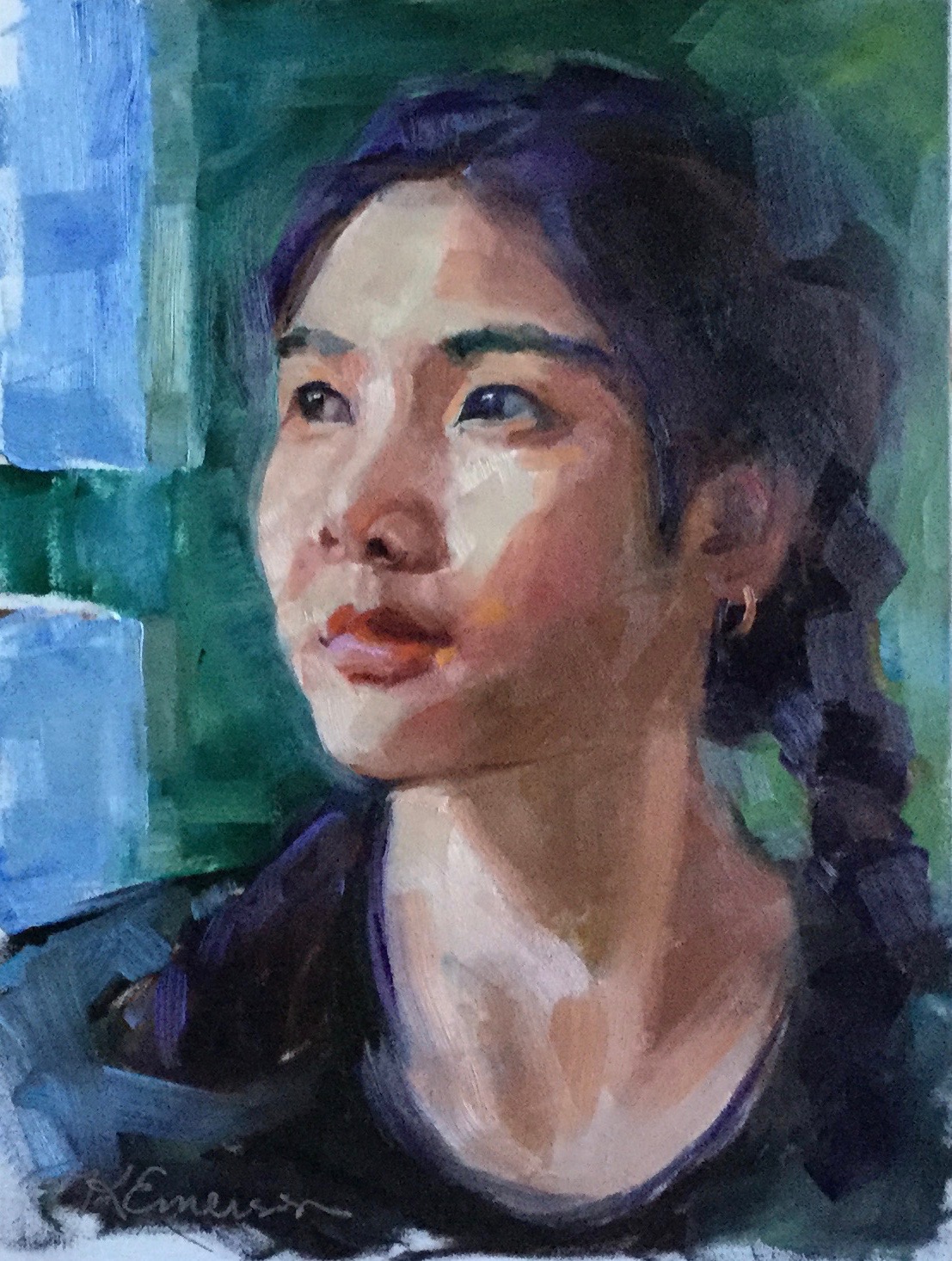 Not the Enemy 3, oil on gessobord, 8x6