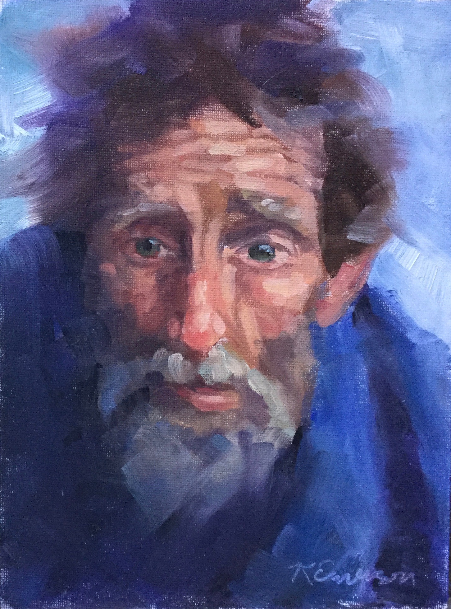 Not the Enemy 5, oil on gessobord, 8x6