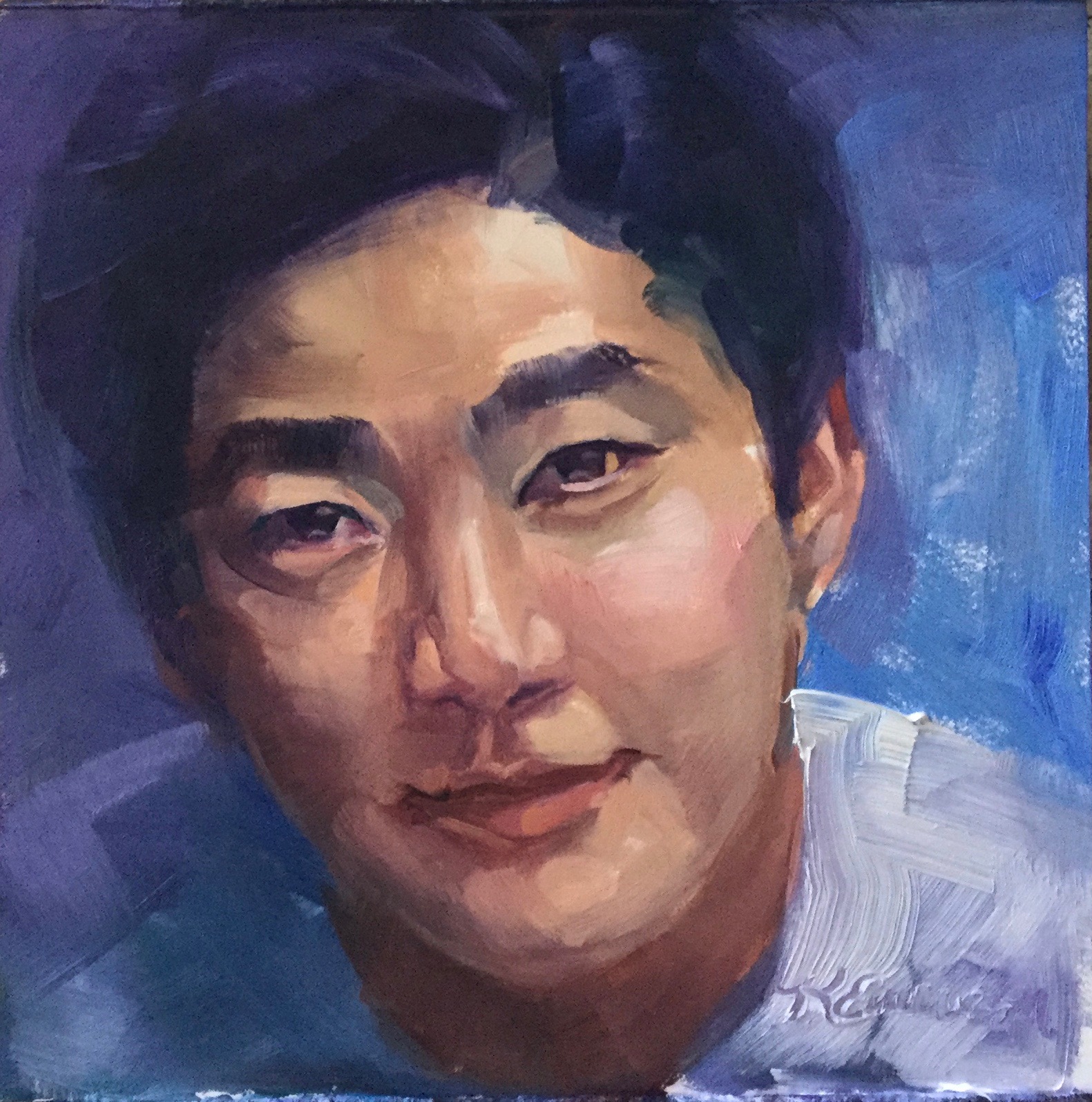 Not the Enemy 4, oil on gessobord, 6x6
